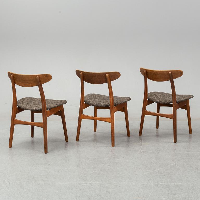 Three modell CH-23, 'Spisestolen' by Hans J Wegner for Carl Hansen, Denmark.