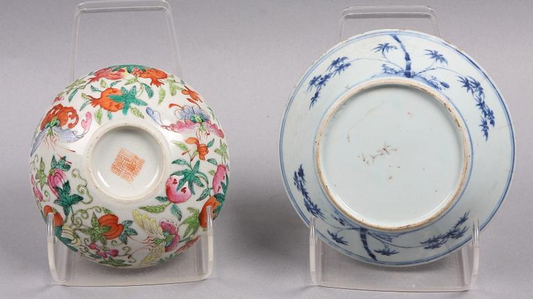 PARTI PORSLIN, 4 delar, Kina. Bla 1700-tal.