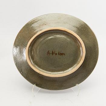 Two signed stonewear plates by Åke Holm.