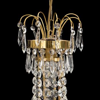 A pair of gustavian style chandeliers, second half of the 20th century.