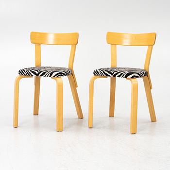 Alvar Aalto, stolar, ett par, modell 69, Artek, Finland, 1900-talets andra hälft.