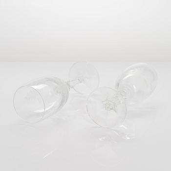 Drinking glasses, 21 pcs, with animal motifs, possibly Germany, late 20th century.