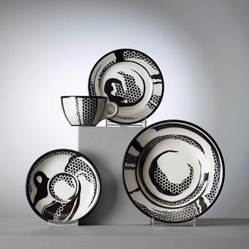 160. A Roy Lichtenstein 3 pcs dinneware set, Jackson China for Durable Dish Co, New York 1966.