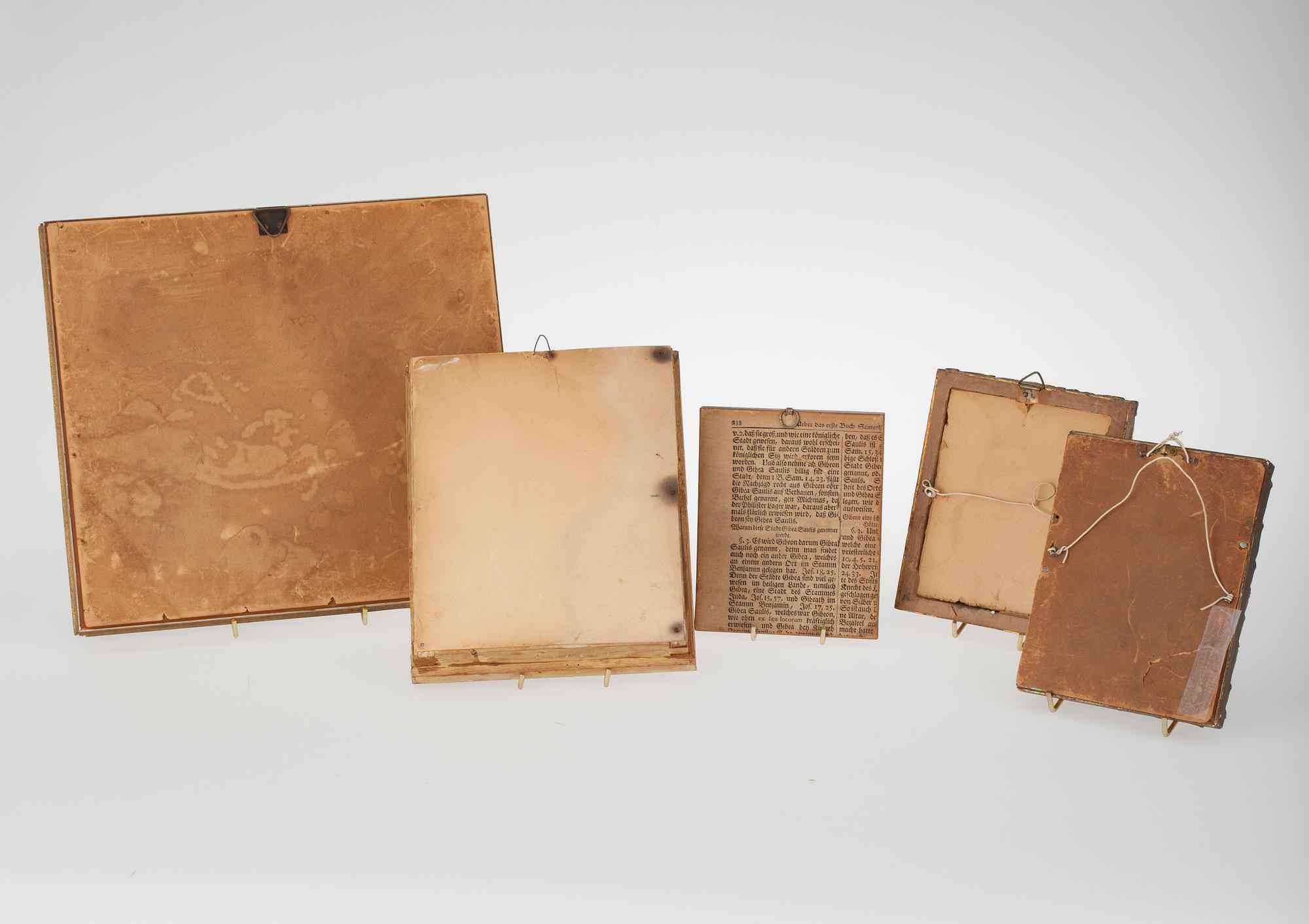 RAMAR, 3 st bronserade, 1 st förgylld, samt MINIATYR. Tyskland, 1800-talets slut.