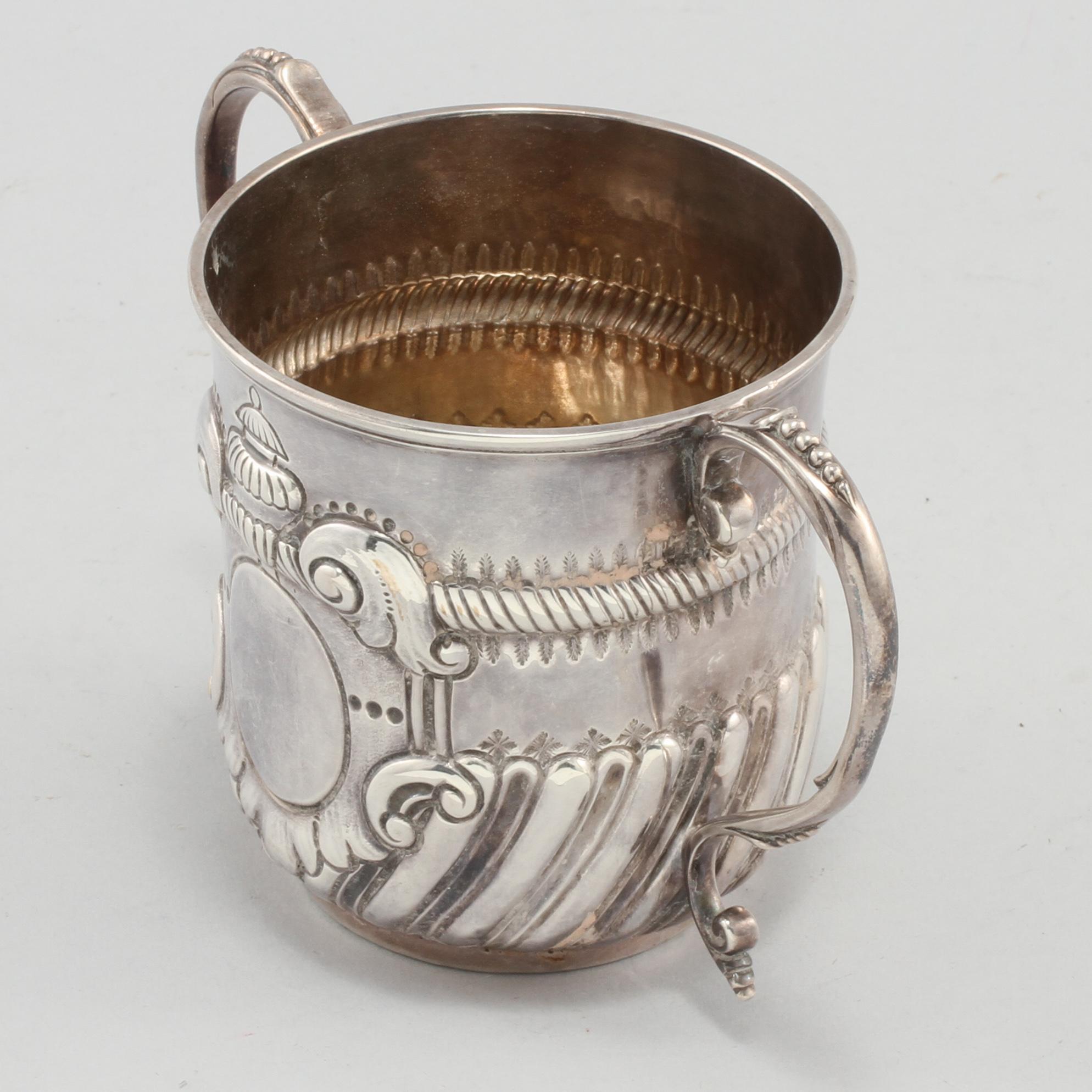 BÄGARE, silver, London, England, 1780-tal. Vikt 280 g.