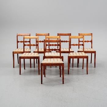 A set of eight stained birch chairs, mid 19th Century.