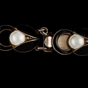 HALSBAND, sterlingsilver och emalj, Norge, omkring 1900-talets mitt. Vikt 33 g.