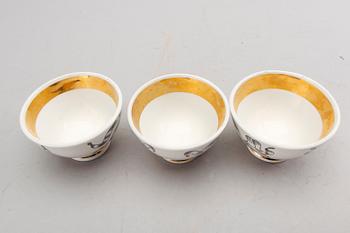 PIERO FORNASETTI, 6 porcelain bowls, Milan, Italy.