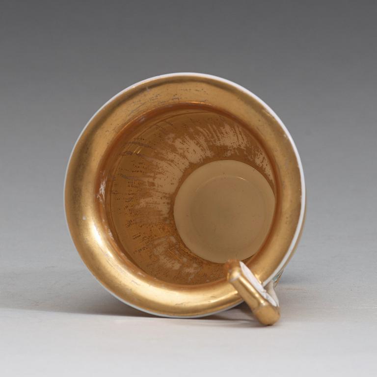 KOPP med FAT, porslin. Ryssland, Gardner, Empire, tidigt 1800-tal.