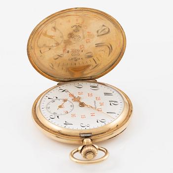Pocket watch, Seeland, 14K gold, hunter, 51.5 mm.