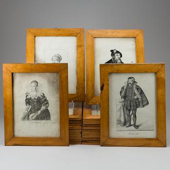 COLLECTION OF LITHOGRAPHS, early 19th Century, 28 p with period frames.