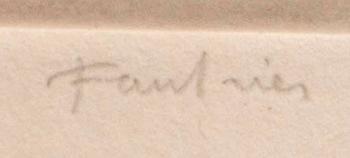 Jean Fautrier, etsning, signerad och numrerad 5/50.