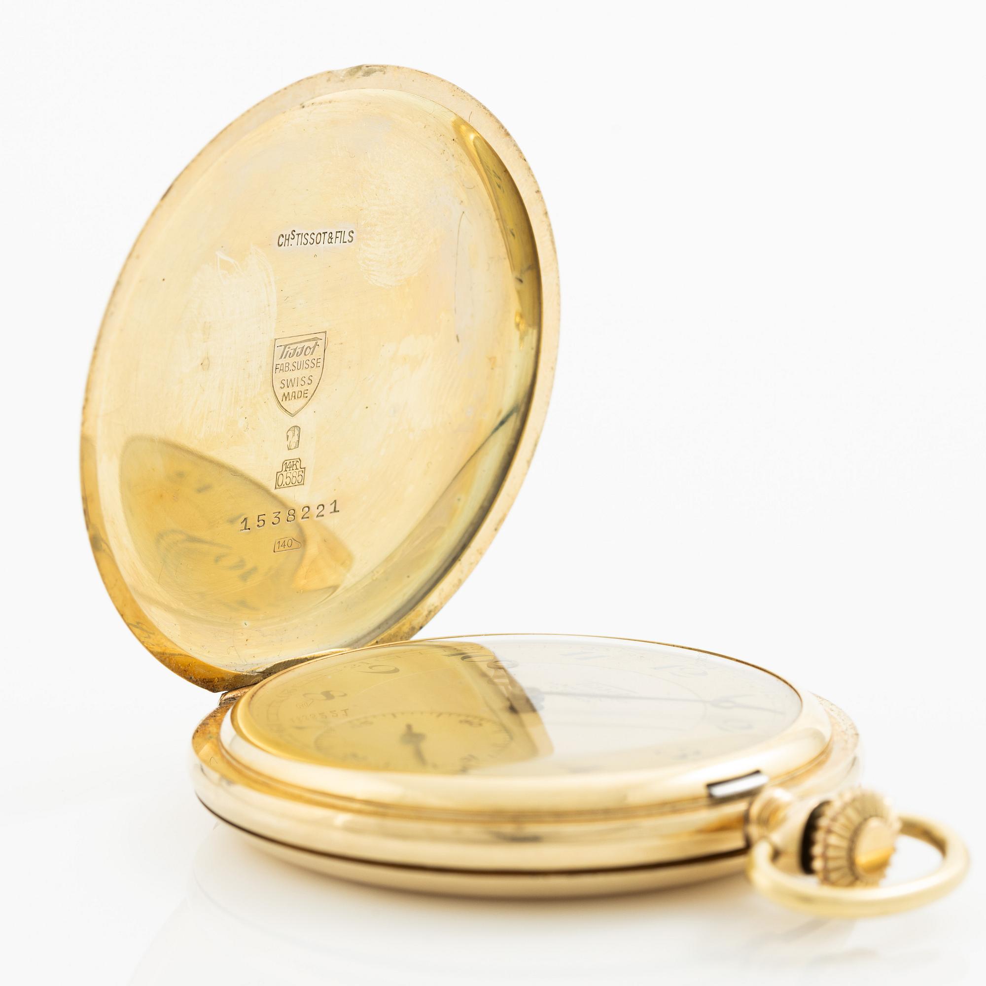 Tissot, "double signed", "O Rydén Malmö", pocket watch, hunter, 50 mm.