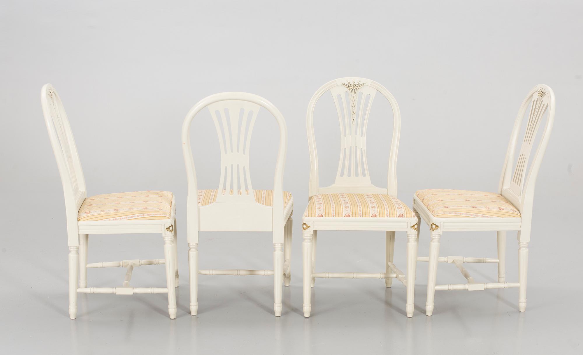 A Swedish gustavian style 5 pcs dining furniture.