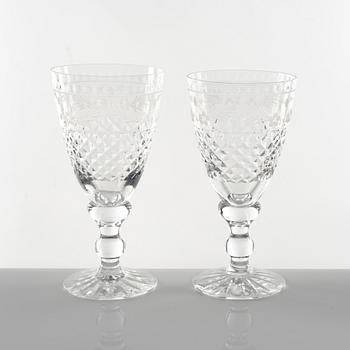 Fritz Kallenberg, a set of eight 'Elvira Madigan' wine glasses, Kosta.
