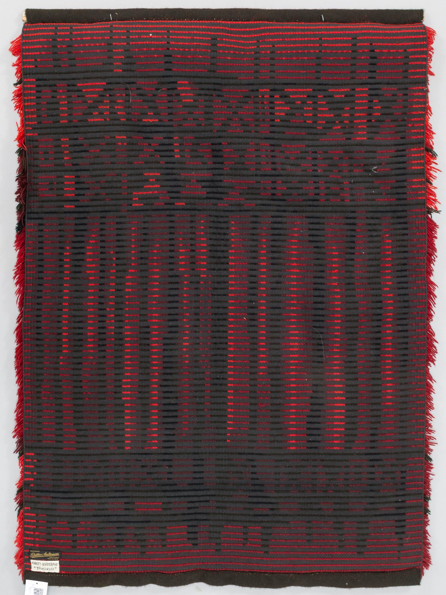 KIRSTI ILVESSALO, a Finnish long pile rug. Circa 130x90 cm.