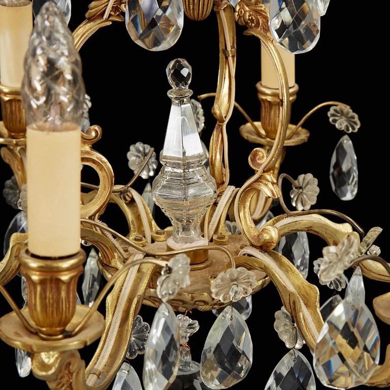 A Rococo style chandelier, mid 20th Century.