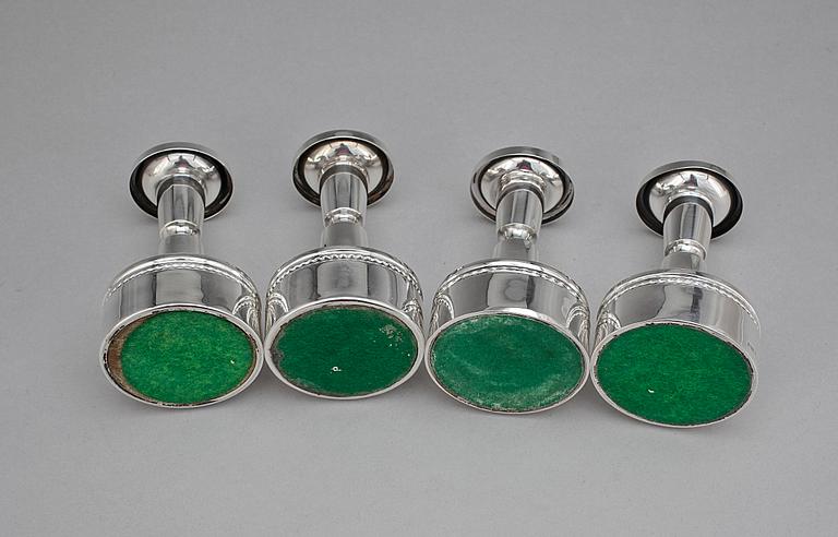 LJUSSTAKAR, 2 par, silver, Eric Löfman, MGAB, Uppsala 1960/70-tal.
