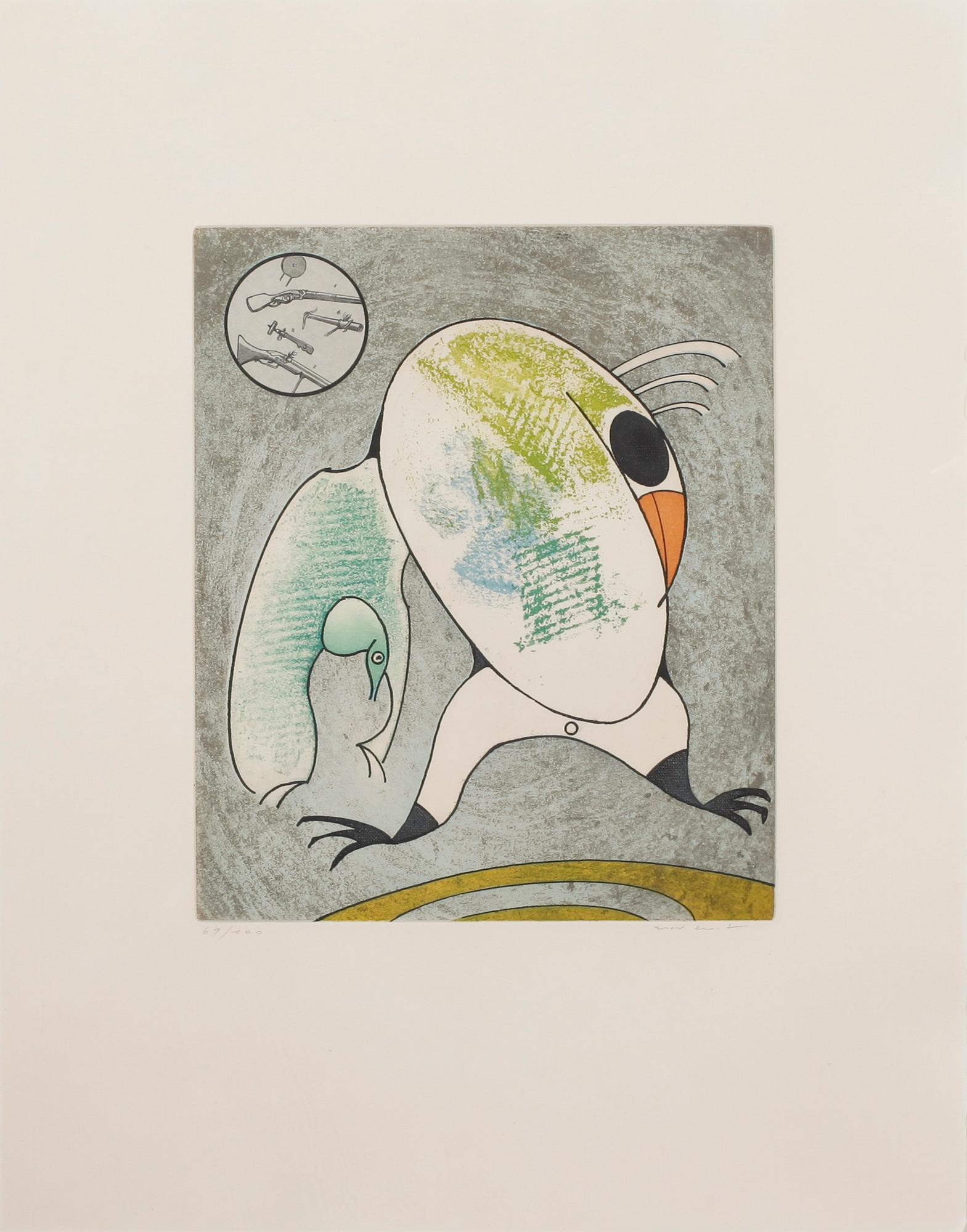 MAX ERNST, etching in colours, signed and numbered 89/100.