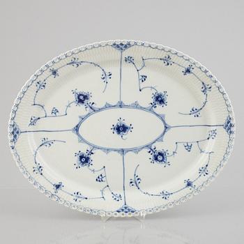 A large 'Blue Fluted Full Lace' porcelain serving dish, Royal Copenhagen, model 1149, 1966.
