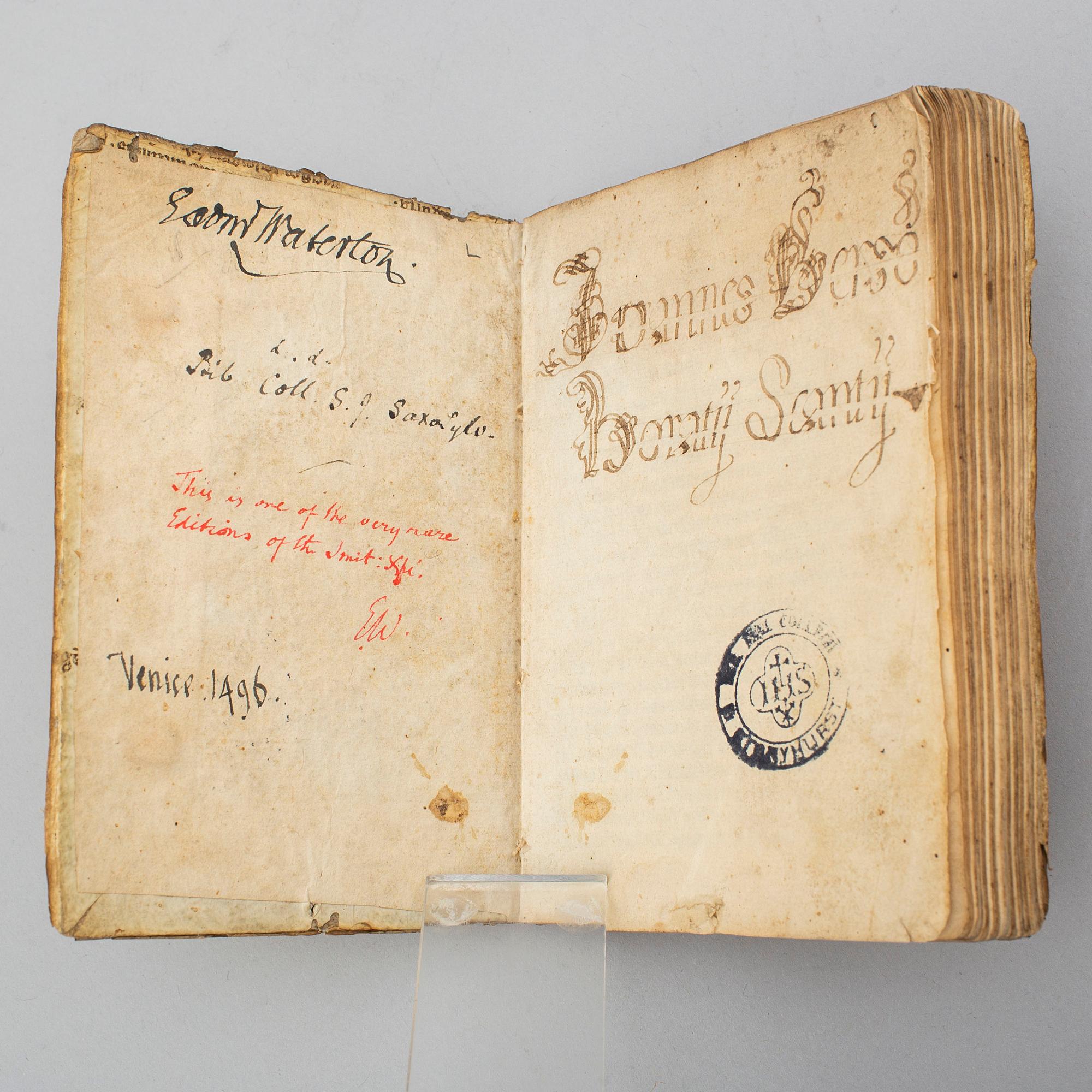 BOOK, Incunable, Venice 1496.