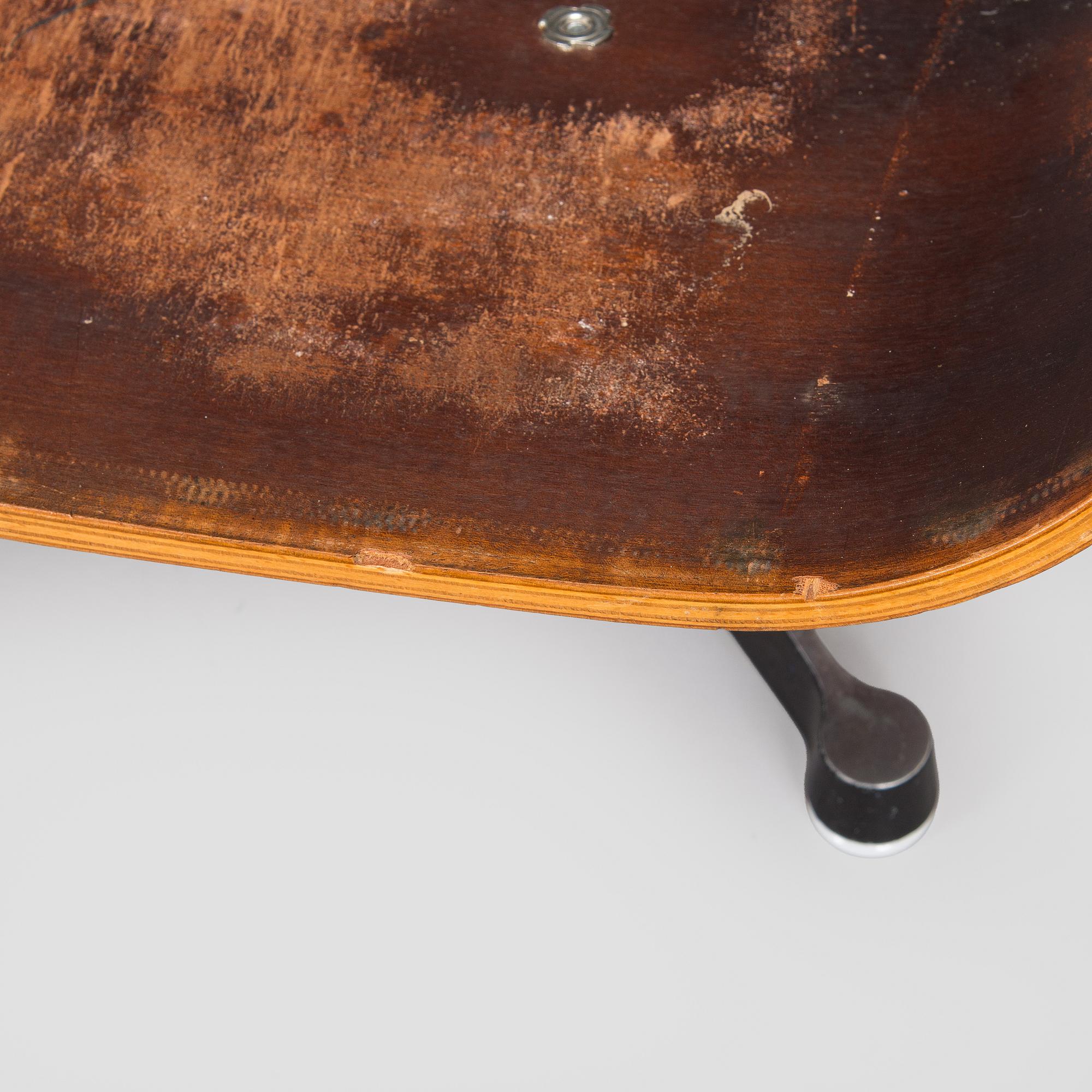 Charles and Ray Eames, a 1960s 'Lounge chair' and stool for Herman Miller.