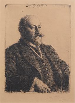 Anders Zorn, a signed etching from 1909.