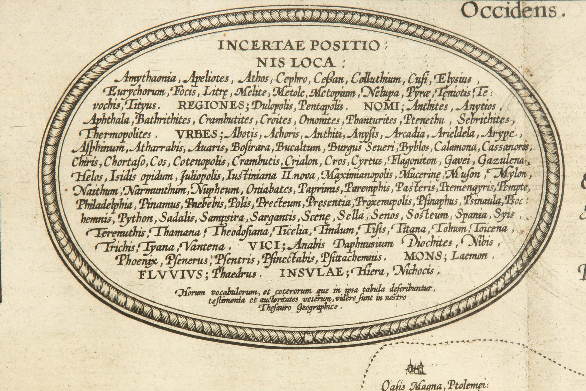 Abraham Ortelius, "AEgyptus Antiqua".