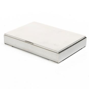 A 20th century sterling silver cigar-box.