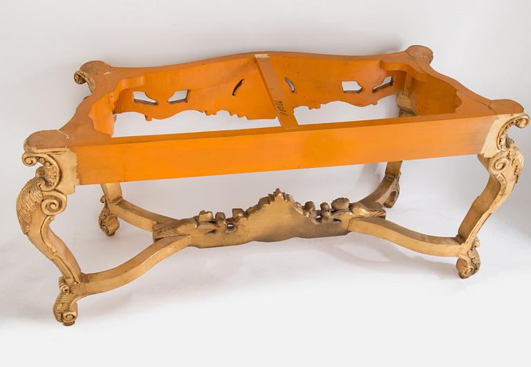 A later part of the 20th century mirror and consol table.