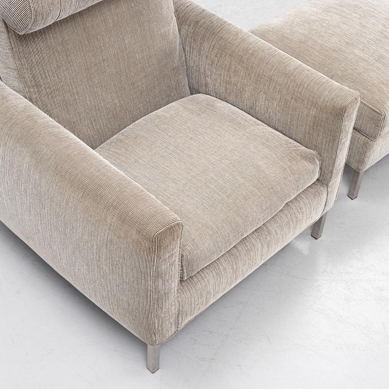 A 'Streamline' armchair with a foot stool, Eilersen.