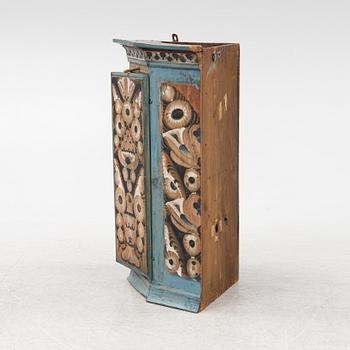 A painted wall cabinet, Sweden, 19th Century.