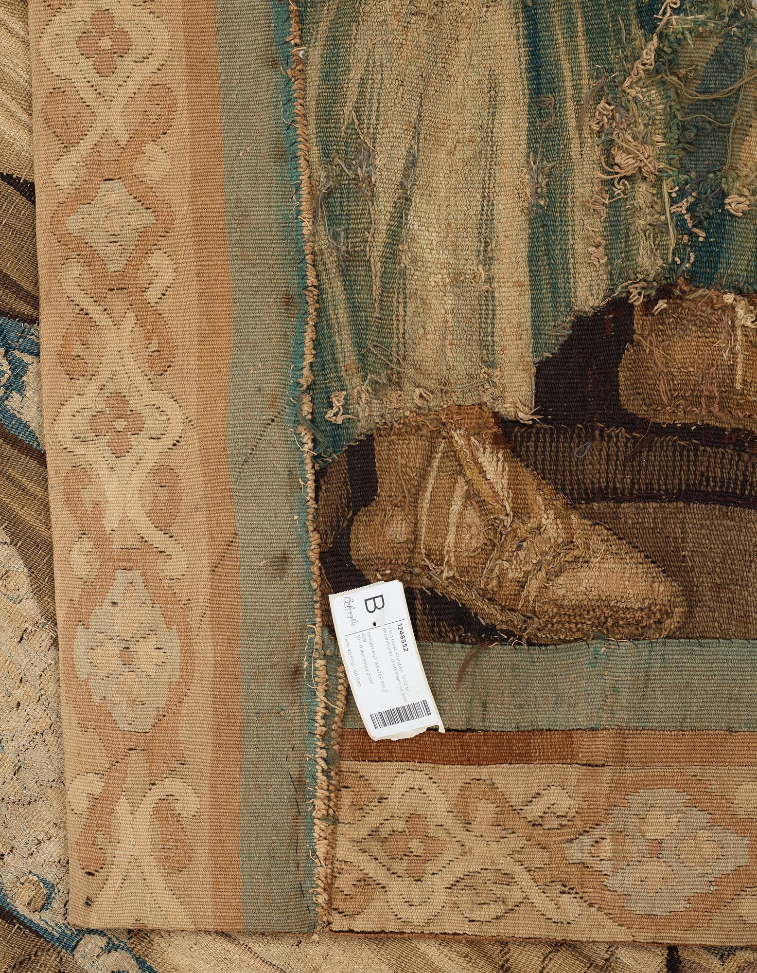 Vävd tapet, "Drottningen av Saba", gobelängteknik, ca 224-229 x 289-291, Flandern 1600-tal.