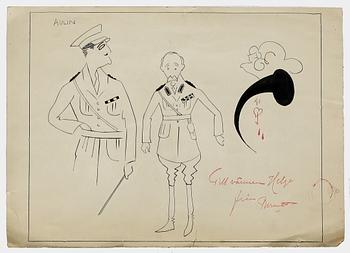 BERNDT AULIN, 11 st, akvarellerade tuschteckningar, sign. Dat 1923-24.