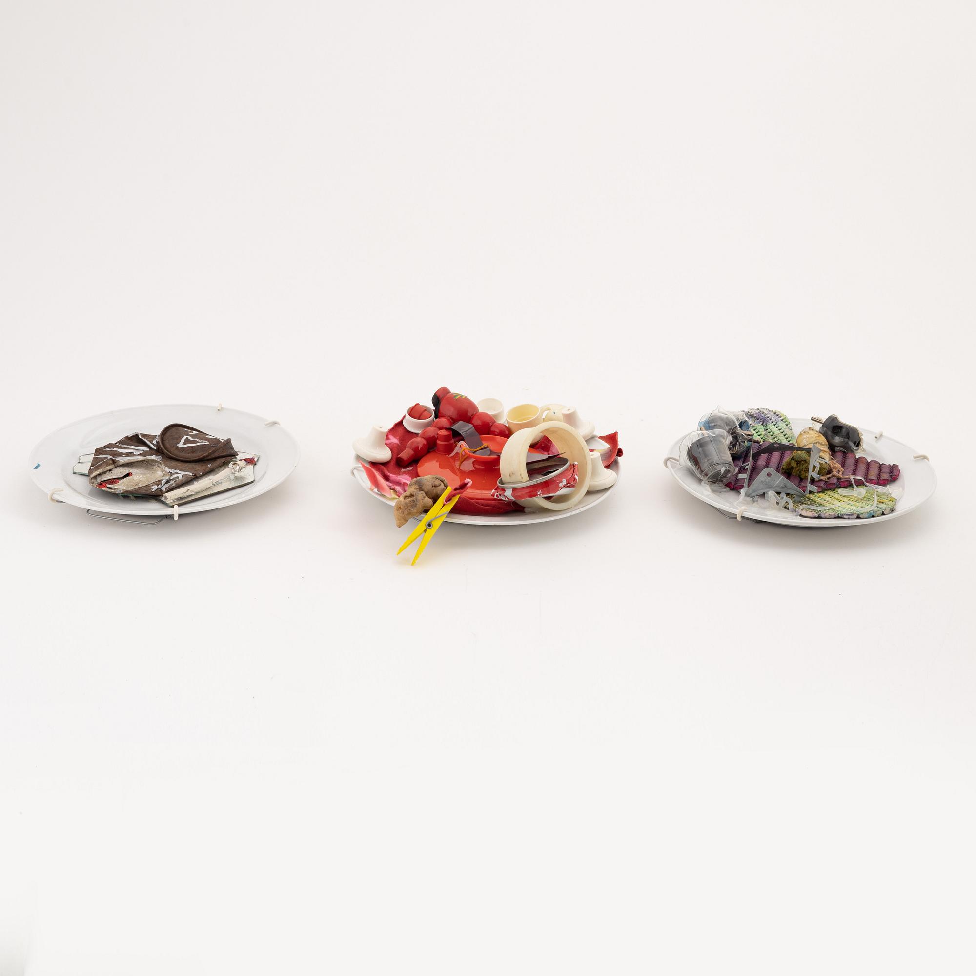 Kjartan Slettemark, multiples/plates, 7, mixed media, 1988, signed 16/24, 4/24, 8/24, 21/24, 3/24, 7/24.