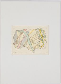 STEN EKLUND, etching with watercolour, signed in plate.