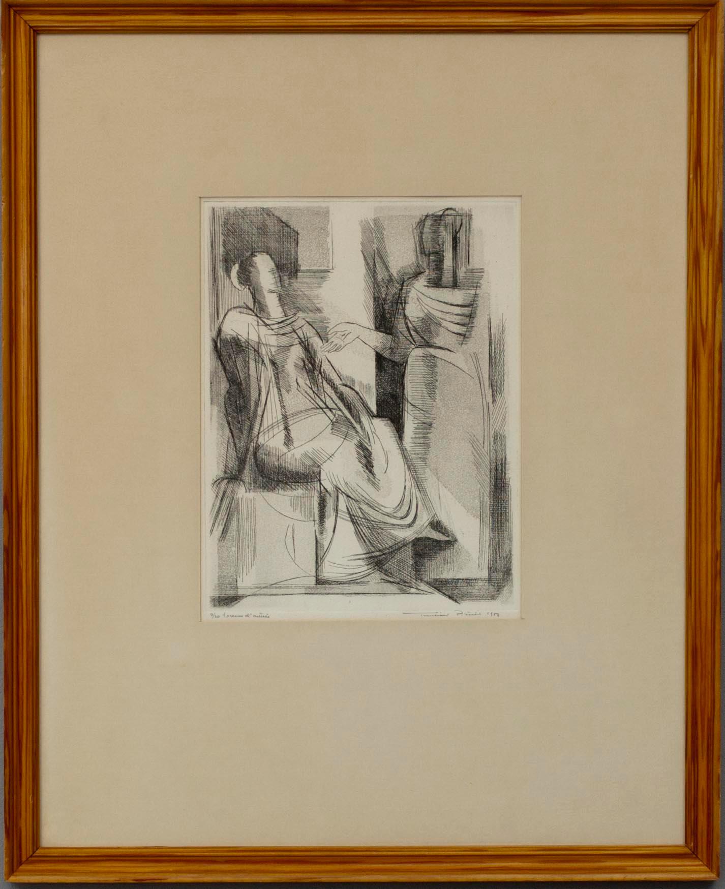 TUULIKKI PIETILÄ, etsaus, sign. ja päiv. 1952, nro 9/20 t preuve d'artiste.