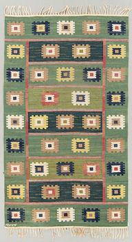 A CARPET, "Grön äng", flat weave, ca 291 x 197 cm, signed AB MMF.