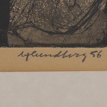 BERTIL LUNDBERG, 2 etchings signed dated and numbered 6/6 -56 och 7/30 -57.