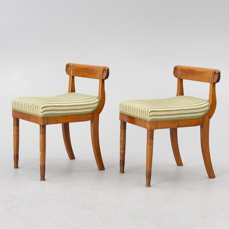 A pair of Karl-Johan stools, Sweden, first half of the/mid19th century.