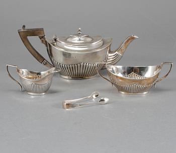 KAFFESERVIS, 4 delar, empirstil, Birmingham, England, 1902, vikt 370 gram.