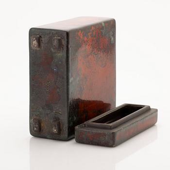 Hans Hedberg, Lidded jar, high-fired faience, Biot.