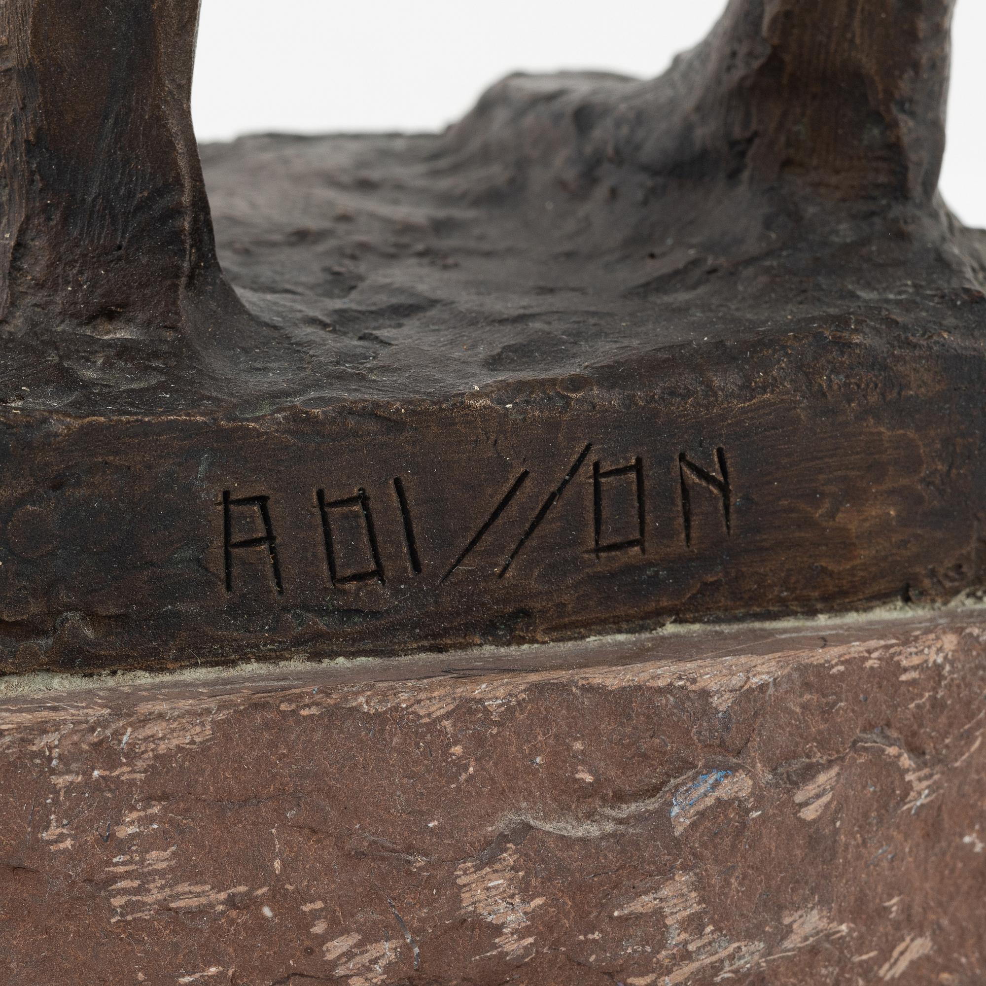 Axel Olsson, sculpture, signed, bronze, total height 45.5 cm.