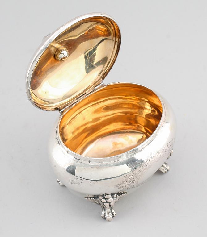 SOCKERSKRIN, silver, 1900-talets första hälft. Vikt ca 231 g.