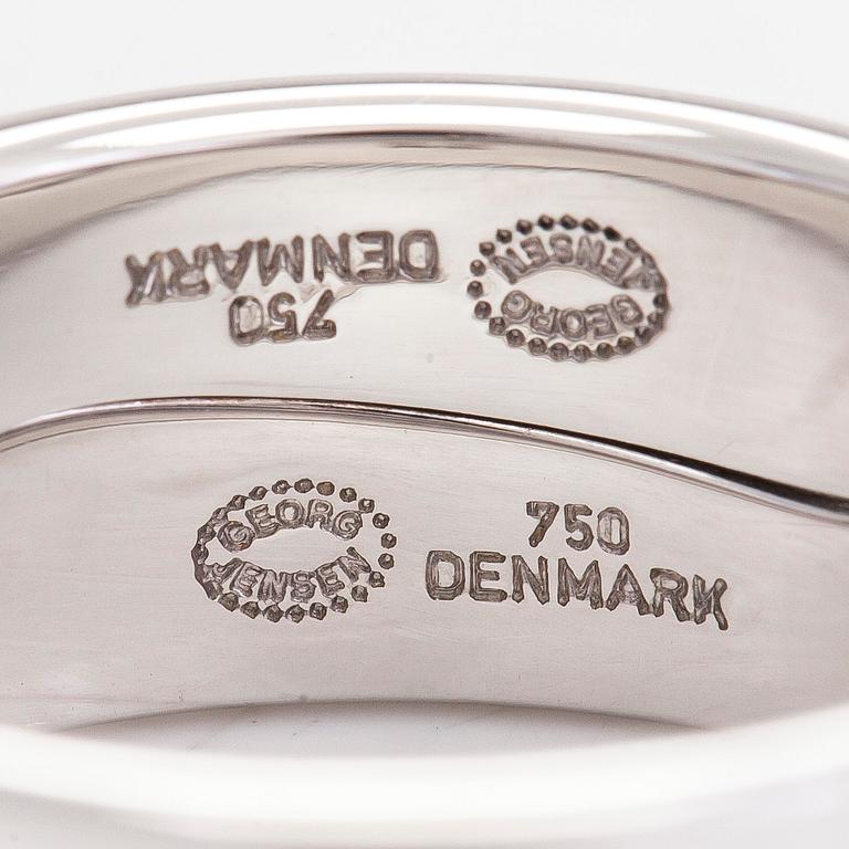 Georg Jensen, ring, "Fusion" 18K vitguld, pavéinfattade små diamanter ca 0.18 ct totalt.
