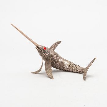 A mid 20th century Spanish silver sword fish.