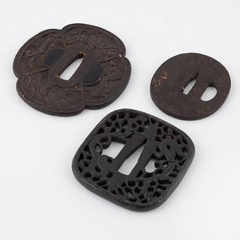 A group of three tsubas, 19th/20th century.