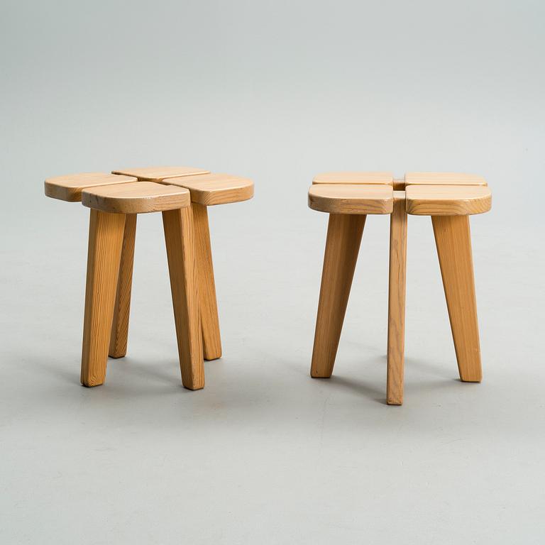 LISA JOHANSSON-PAPE, A PAIR OF STOOLS. Apila. 1970-/80s.