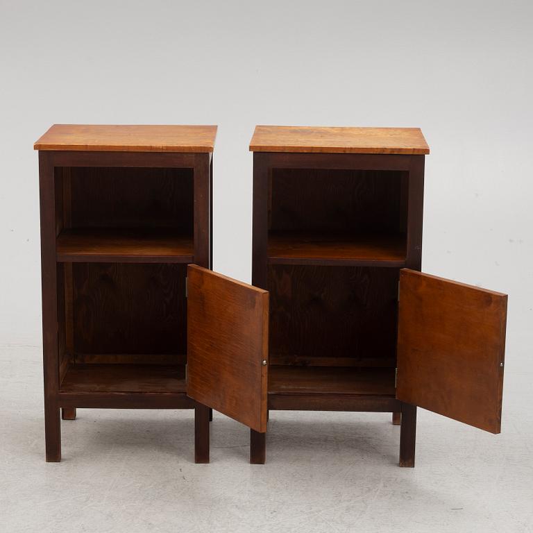 Nightstands, a pair, 1920s/30s.