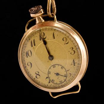 FICKUR, 14k guld. 1900-talets början. Tot 17g.